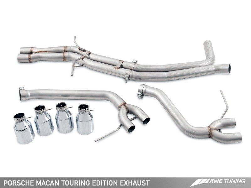 AWE Tuning Porsche Macan Touring Edition Exhaust System - Chrome Silver 102mm Tips thumbnail 2