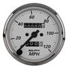 Autometer 3-1/8in Silver Bezel/White Face 120mph Mechanical In-Dash Tacho/Speedometer w/ Trip Gauge thumbnail 5