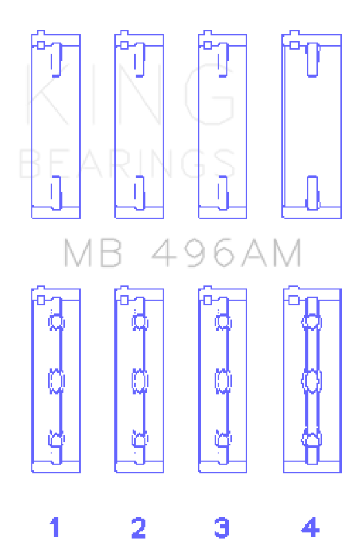 King Engine Bearings Mazda Kl V6 (Size +0.25mm) Main Bearing Set thumbnail 3