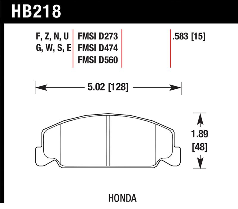 Hawk 88-89 Civic Si / 92-00 Civic CX / 88-00 DX / 98-00 GX HPS Street Front Brake Pads
