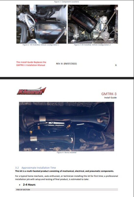 Kleinn 07-18 Chevrolet Silverado Avalanche Onboard Air System w/220 Horns thumbnail 7