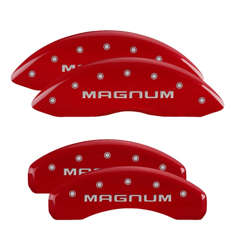 MGP 4 Caliper Covers Engraved Front & Rear With stripes/Dodge Black finish silver ch thumbnail 5