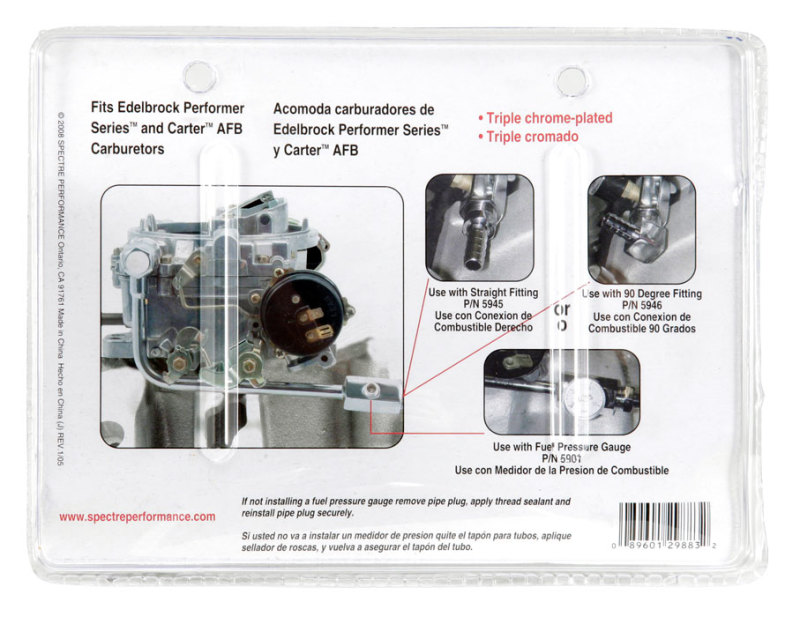 Spectre Edelbrock / Carter Single Feed Fuel Line thumbnail 9