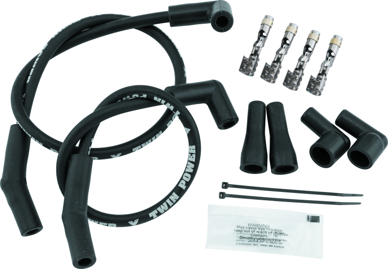 Twin Power Universal Custom Fit Black Ignition Wire Set thumbnail 2