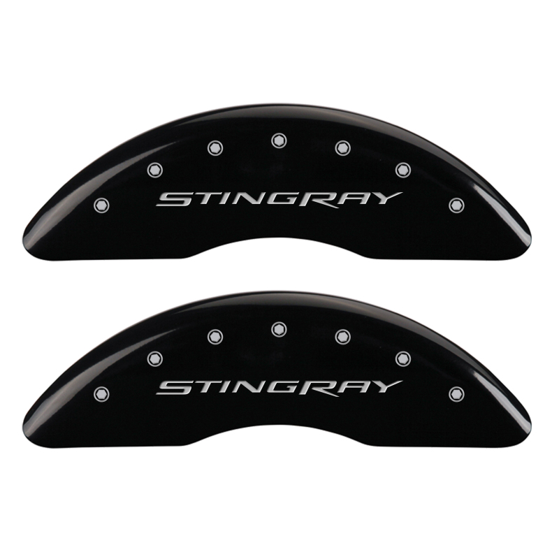 MGP 4 Caliper Covers Engraved Front & Rear Stingray Black finish silver ch thumbnail 4