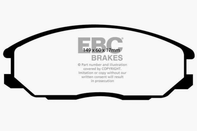 EBC 00-01 Hyundai XG 300 3.0 Redstuff Front Brake Pads thumbnail 2