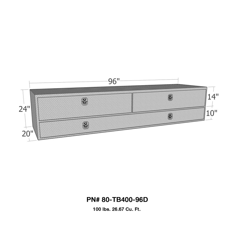 Westin/Brute High Cap 96in Stake Bed Contractor TopSider w/ Doors - Aluminum thumbnail 6