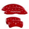 MGP 4 Caliper Covers Engraved Front Pontiac Engraved Rear Arrow Red finish silver ch thumbnail 5