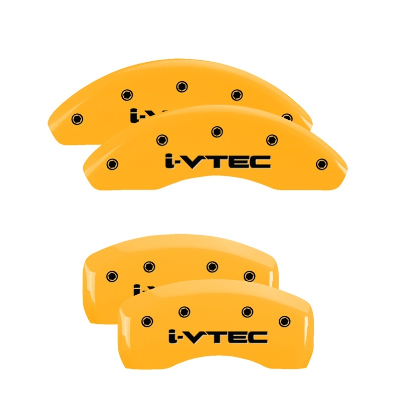 MGP 4 Caliper Covers Engraved Front & Rear i-Vtec Yellow finish black ch thumbnail 7