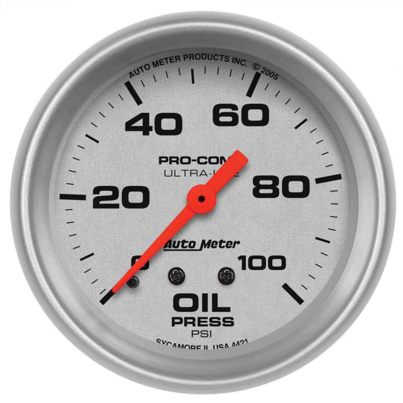 Autometer Ultra-Lite 66.7mm Mechanical 0-100 PSI Oil Pressure Gauge thumbnail 4