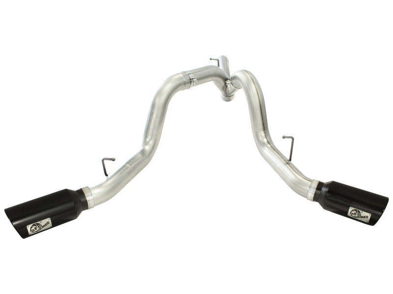 aFe MACH Force XP Exhaust 4inch DP-Back All SS 2011-14 GM Diesel Trucks V8-6.6L LML Black Tips thumbnail 9