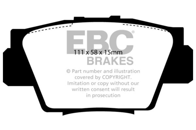 EBC 91-96 Acura NSX 3.0L Bluestuff Rear Brake Pads thumbnail 4
