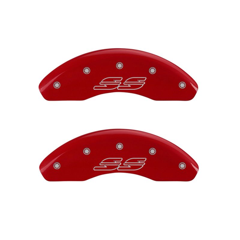 MGP 4 Caliper Covers Engraved Front & Rear Impala style/SS Red finish silver ch thumbnail 7