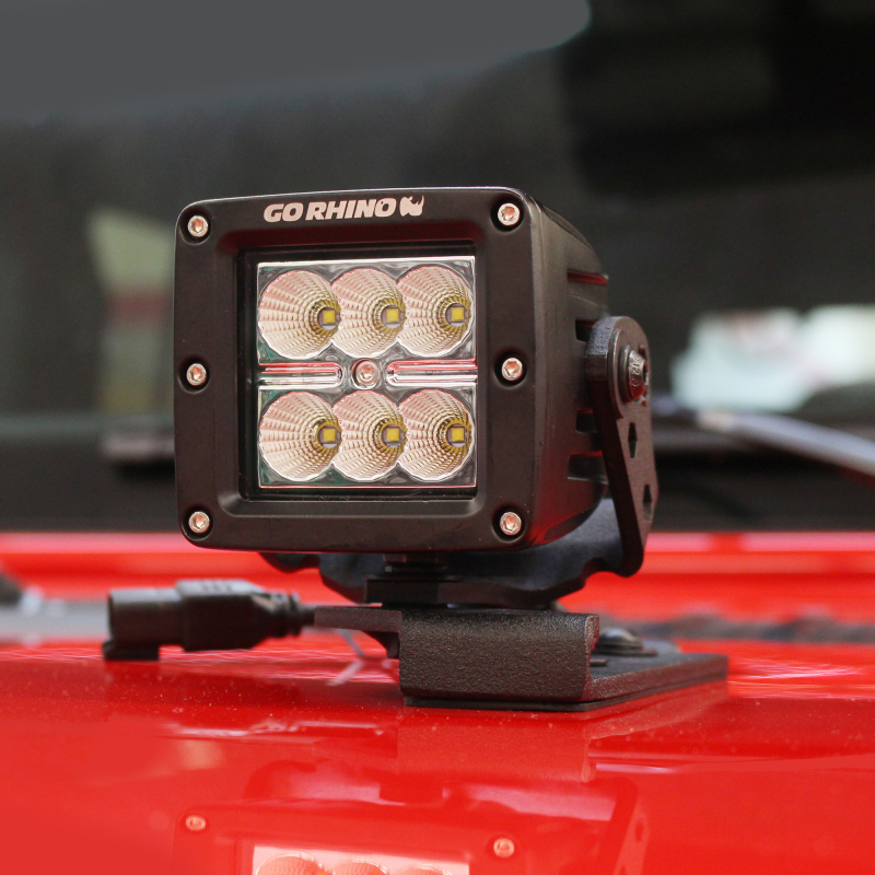 Go Rhino 18-20 Jeep Wrangler JL/JLU/Gladiator JT Light Mount - 3in Cube thumbnail 6