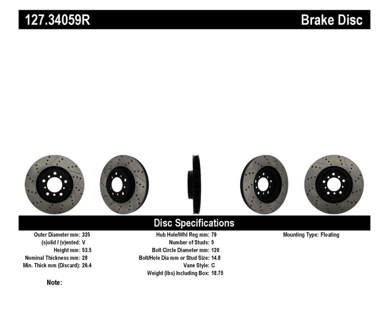 StopTech Slotted & Drilled Sport Brake Rotor thumbnail 3