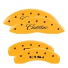 MGP 4 Caliper Covers Engraved Front Cursive/Cadillac Engraved Rear CTS4 Yellow finish black ch thumbnail 8