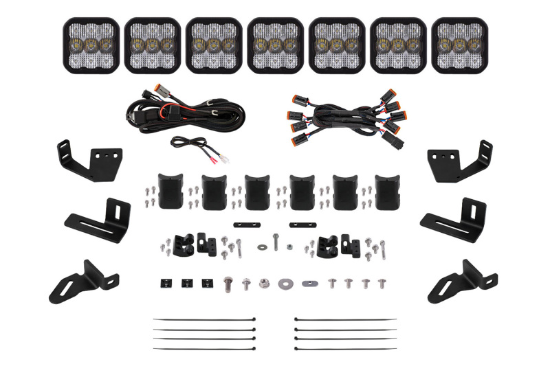 Diode Dynamics Prinsu/Sherpa Roof Racks- SS5 7-Pod CrossLink Mounting Kit - Pro White Combo thumbnail 2