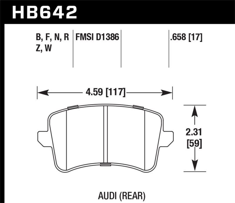 Hawk 2009-2014 Audi A4 DTC-30 Rear Brake Pads thumbnail 6