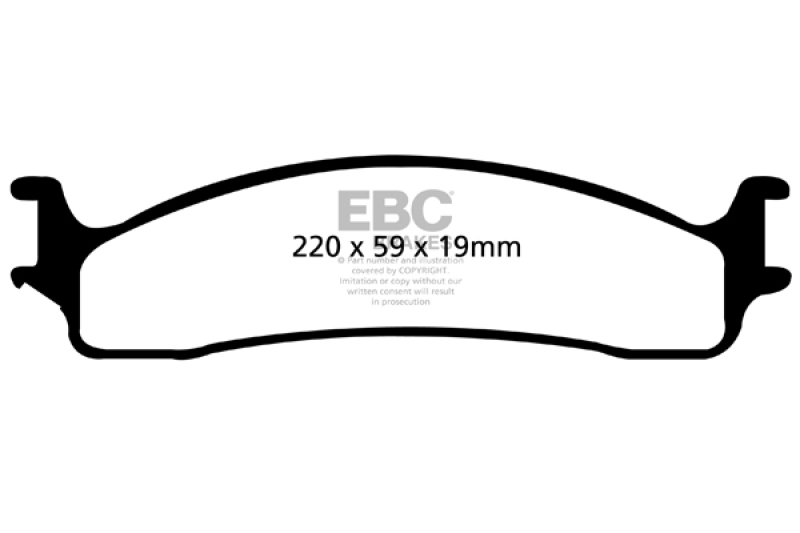 EBC 06-11 Dodge Ram 1500 Mega Cab 2WD Yellowstuff Front Brake Pads thumbnail 4