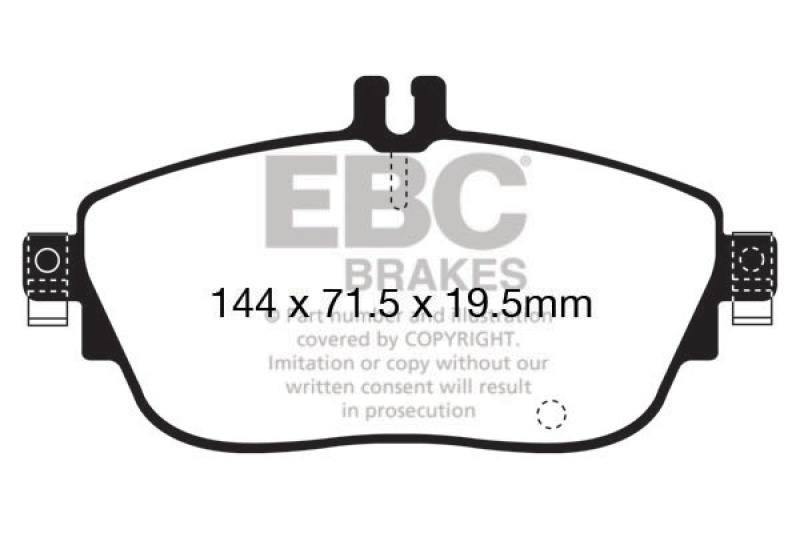 EBC 13+ Mercedes-Benz CLA250 2.0 Turbo Greenstuff Front Brake Pads thumbnail 3