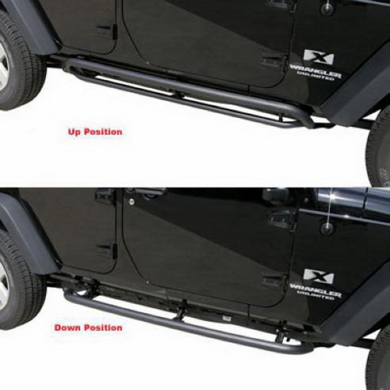 Rampage 2007-2018 Jeep Wrangler(JK) Srs Side Bar Rockerguard Step - Black thumbnail 3