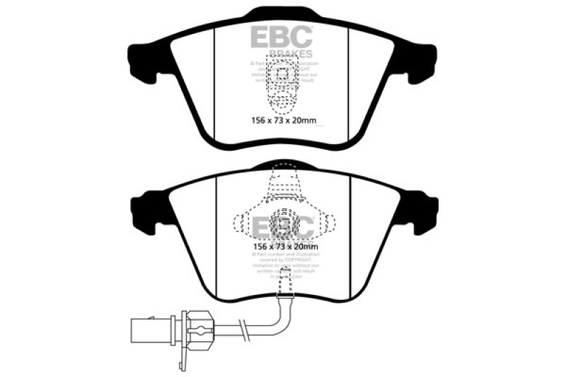 EBC 02-04 Audi A6 Quattro 2.7 Twin Turbo Sedan (4 Pad Set) Ultimax2 Front Brake Pads thumbnail 3