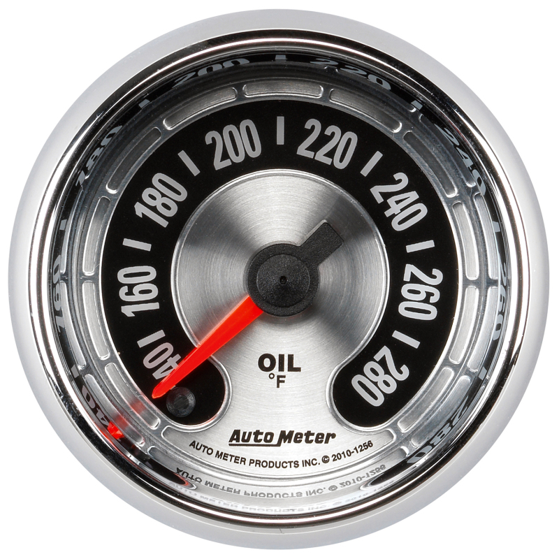 Autometer American Muscle 2-1/16in Full Sweep Electric Digital Stepper 140-280 Deg F Oil Temp Gauge thumbnail 8