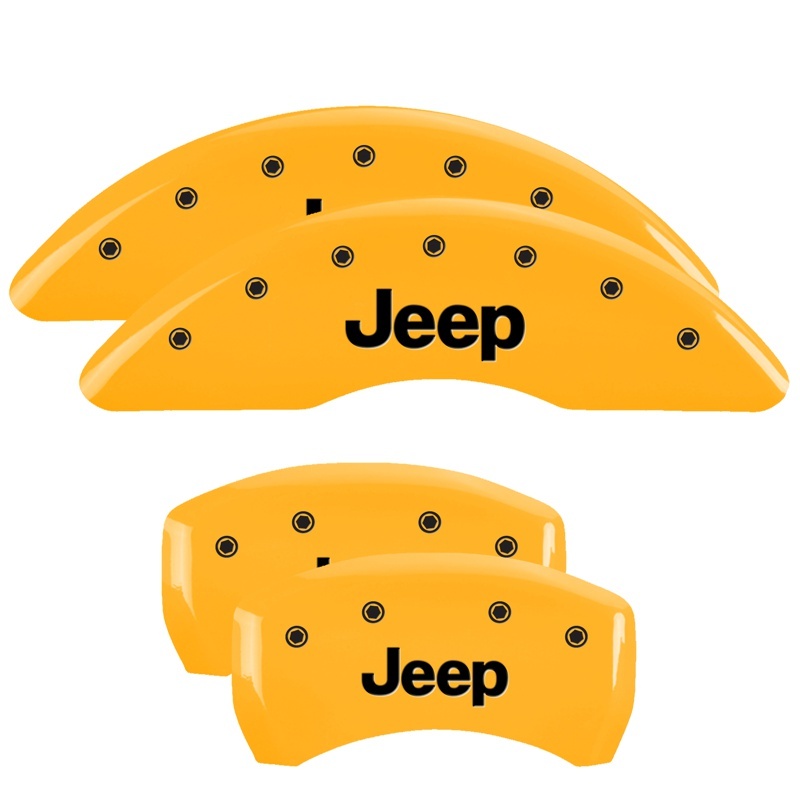 MGP 4 Caliper Covers Engraved Front & Rear MGP Yellow finish black ch thumbnail 5