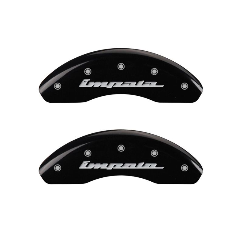 MGP 4 Caliper Covers Engraved Front & Rear Impala Black finish silver ch thumbnail 3