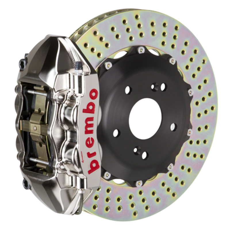 Brembo 16+ Miata MX-5 (ND) Front GTR BBK 4 Piston Billet328x28 2pc Rotor Drilled- Nickel Plated