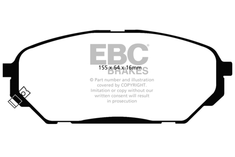 EBC 07-12 Hyundai Veracruz 3.8 Greenstuff Front Brake Pads thumbnail 2