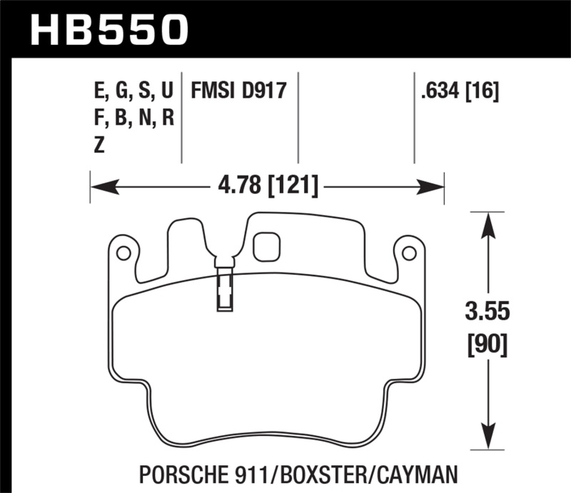 Hawk 00-07 Porsche Boxster HPS 5.0 Front Brake Pads thumbnail 3