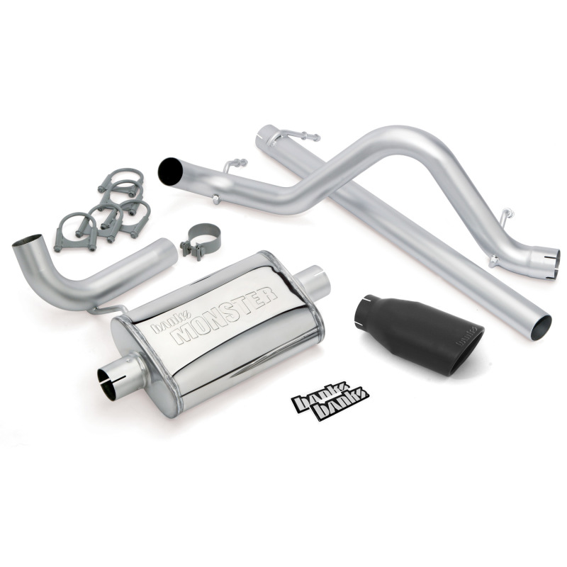 Banks Power 07-11 Jeep 3.8L Wrangler - 2dr Monster Exhaust System - SS Single Exhaust w/ Black Tip thumbnail 4