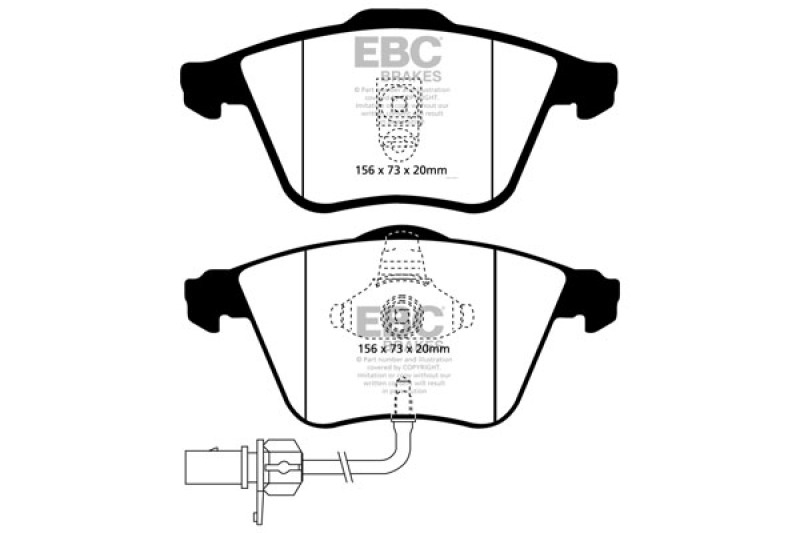 EBC 02-04 Audi A6 Quattro 2.7 Twin Turbo Sedan (4 Pad Set) Ultimax2 Front Brake Pads thumbnail 4