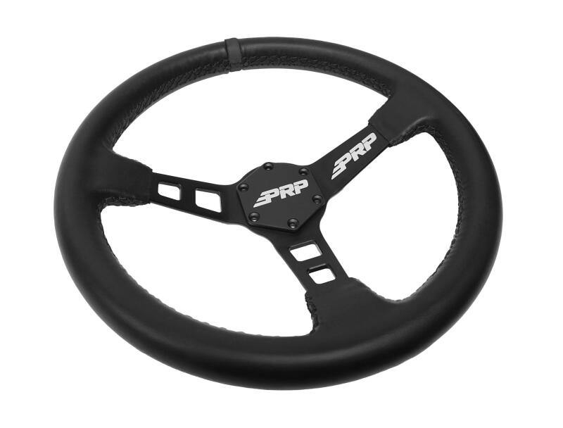 PRP Deep Dish Leather Steering Wheel - Black