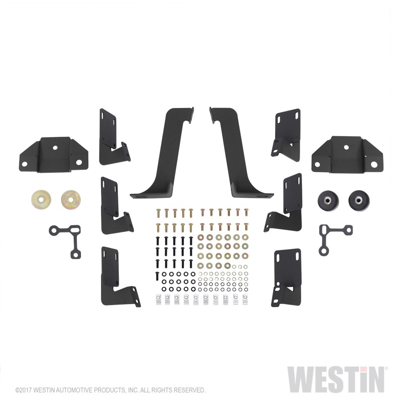 Westin 99-16 Ford F-250/350/450/550 CC (6.75ft Bed) HDX Drop Whl to Whl Nerf Step Bars - Text Blk thumbnail 8