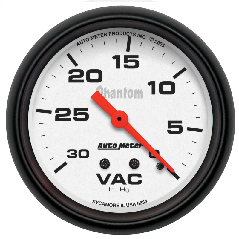 Autometer Phantom 2 5/8in Phantom Mechanical Vacuum Gauge thumbnail 3