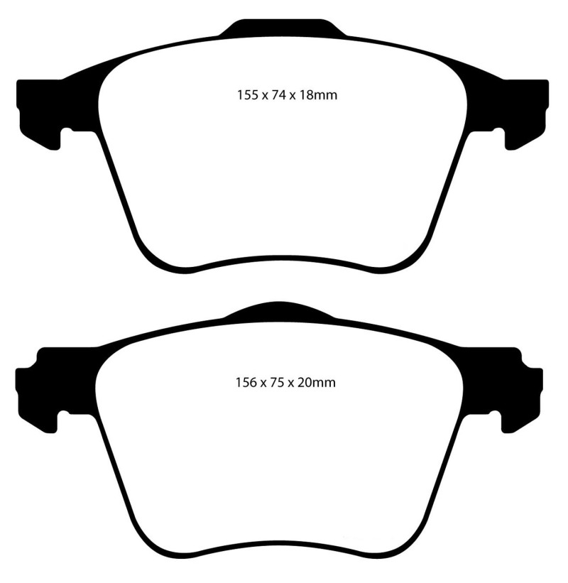 EBC 11+ Volvo S60 2.5 Turbo T5 (315mm Front Rotors) Ultimax2 Front Brake Pads thumbnail 2