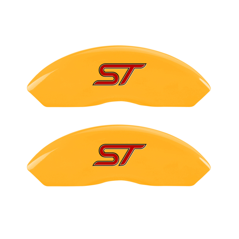 MGP 4 Caliper Covers Engraved Front & Rear No bolts/ST Yellow finish black ch thumbnail 7