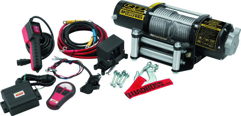 5,000 lbs. Quadboss Winch 608850 WINCH 5000LB W/ CABLE QB BLK thumbnail 4