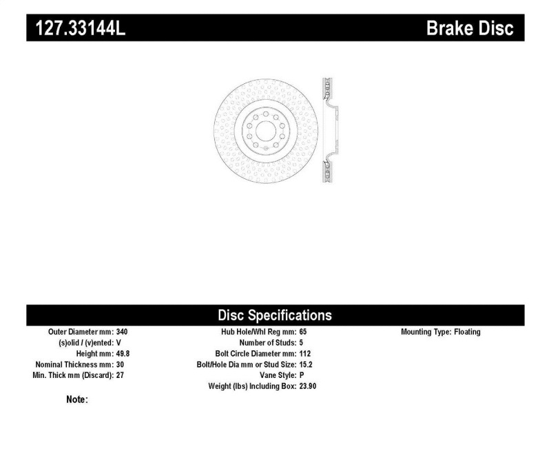 StopTech Slotted & Drilled Sport Brake Rotor thumbnail 2