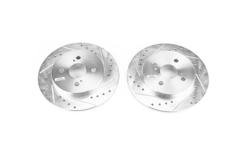 Power Stop 12-18 Toyota Yaris Rear Evolution Drilled & Slotted Rotors - Pair thumbnail 3
