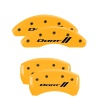 MGP 4 Caliper Covers Engraved Front & Rear With stripes/Dart Yellow finish black ch thumbnail 8