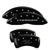 MGP 4 Caliper Covers Engraved Front Charger Engraved Rear RT Black finish silver ch thumbnail 8