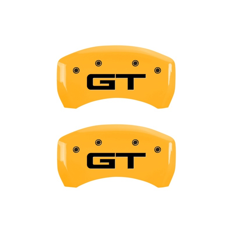 MGP Rear set 2 Caliper Covers Engraved Rear 2015/GT Yellow finish black ch thumbnail 3