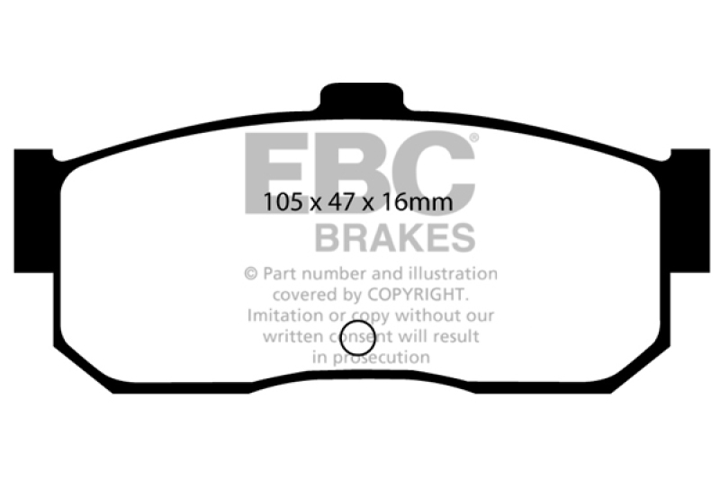 EBC 91-97 Infiniti G20 2.0 Redstuff Rear Brake Pads thumbnail 4