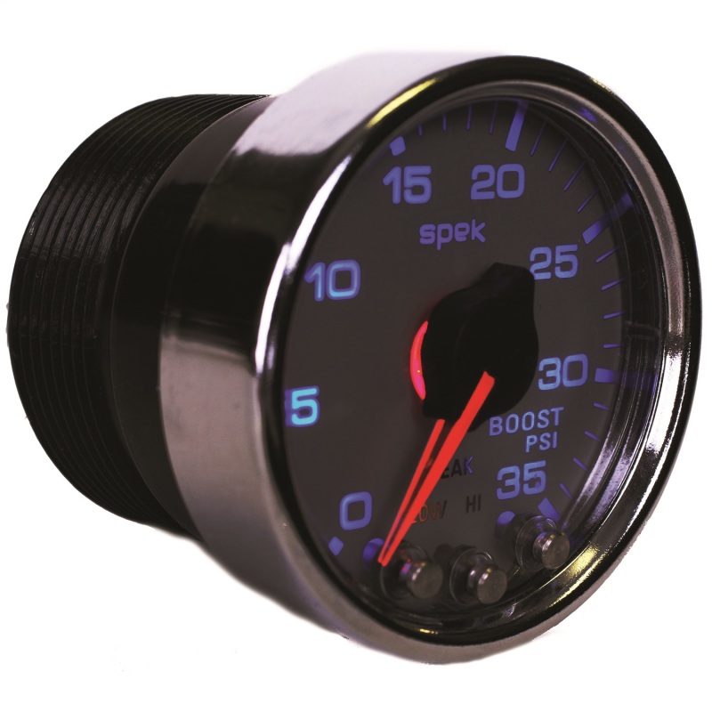Autometer Spek-Pro Gauge Boost 2 1/16in 35psi Stepper Motor W/Peak & Warn Silver/Chrome thumbnail 9