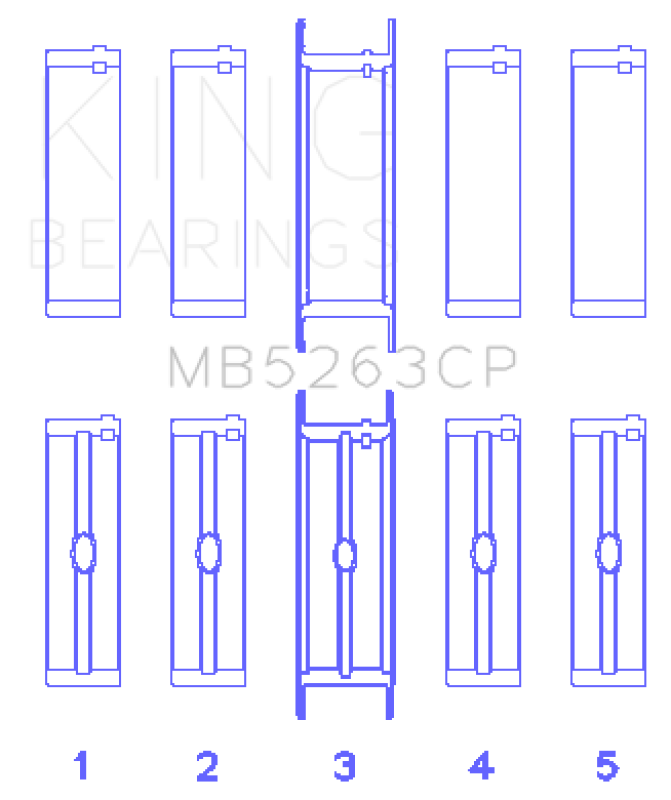 King Engine Bearings Ford Eng 445 T/Dies Crankshaft Main Bearing Set (Set of 5) thumbnail 5