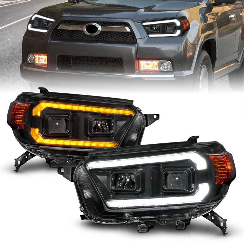 ANZO 10-13 Toyota 4Runner Projector Headlights - Black thumbnail 3