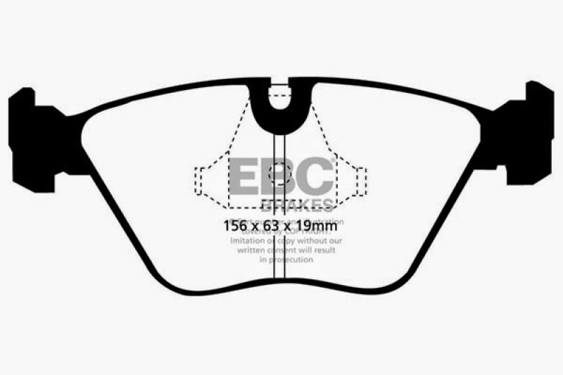 EBC 92-95 BMW M3 3.0 (E36) Redstuff Front Brake Pads thumbnail 3